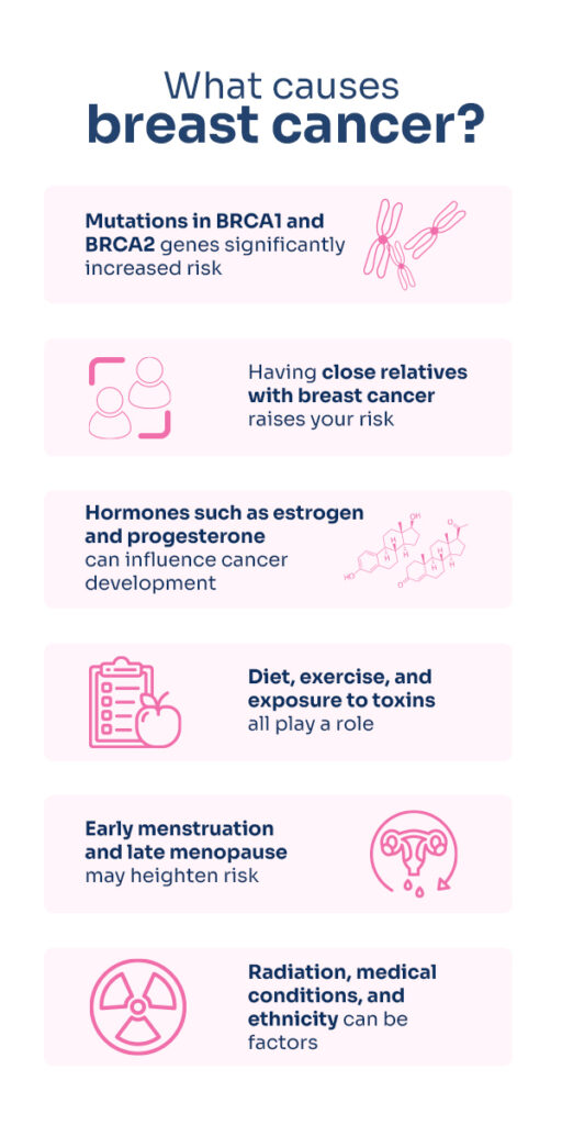 Causes of breast cancer infographic